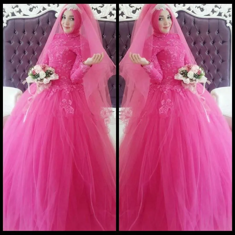 Islamic Style Muslim Long Sleeve Wedding Dresses Turkish 2020 Couture Abaya Dubai Wedding Gown Beaded Hijab Vestido De Noiva Wedding Dresses Aliexpress