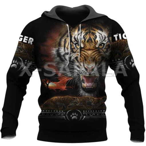 

Tiger 3D All Over Printed Hoodies Man Women Harajuku Hooded Outwear Zip Up Pullover Sweatshirt Casual Tracksuit Unisex Jacket