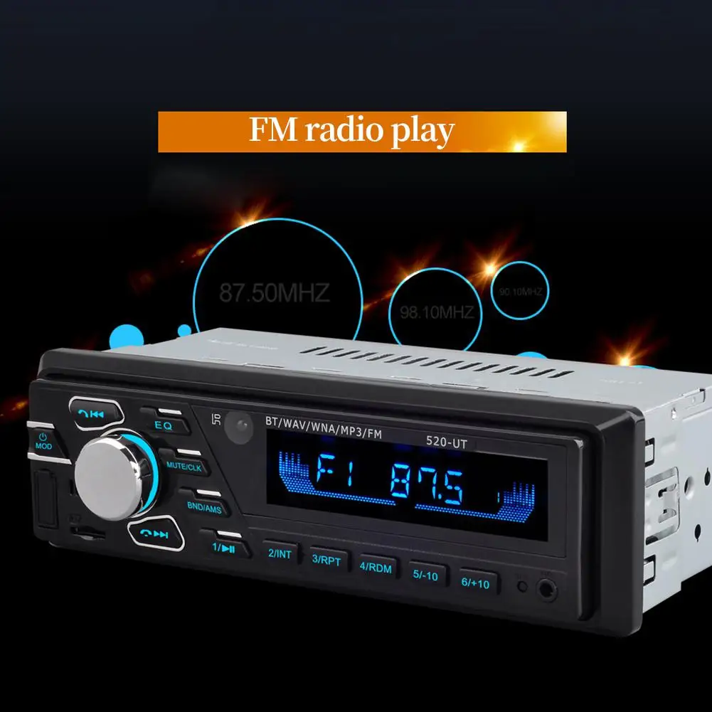 12 В черный автомобиль Bluetooth Радио Hands-free MP3 музыкальный плеер USB карта машина fm-радио играть автомобильные аксессуары