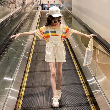 

High Quality Children Clothes Outfit Casual New 2020 Summer Popular Kids Girls Clothing Sets Short Sleeve Tops +Short Pants Set