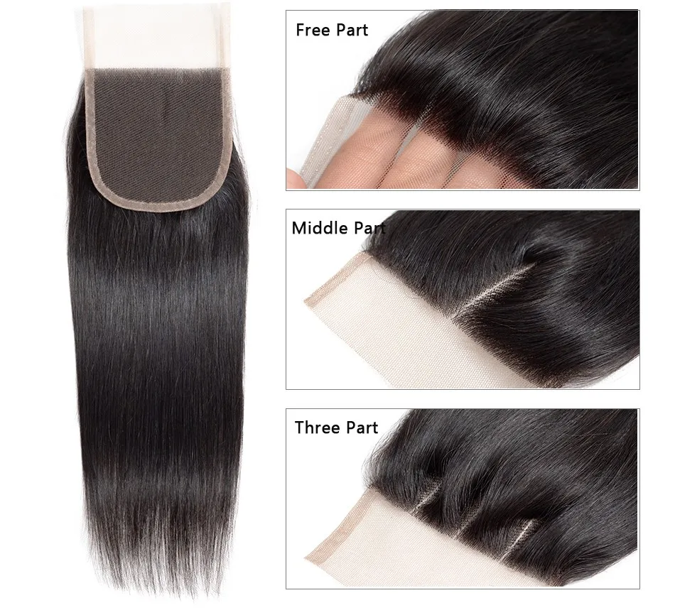 Cranberry Hair Bone Straight Hair Bundles With Closure Remy Brazilian Human Hair Bundles With Closure Medium Brown Swiss Lace