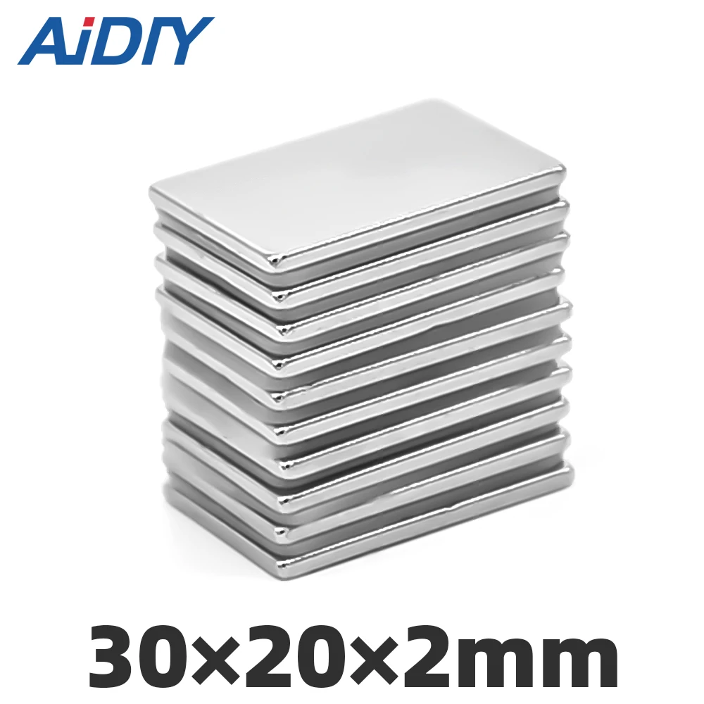 

AI DIY 3/5/10 Pcs 30x20x2mm N35 Neodymium Magnets Block Square Super Strong Powerful Rare Earth Magnet Rectangular 30*20*2mm