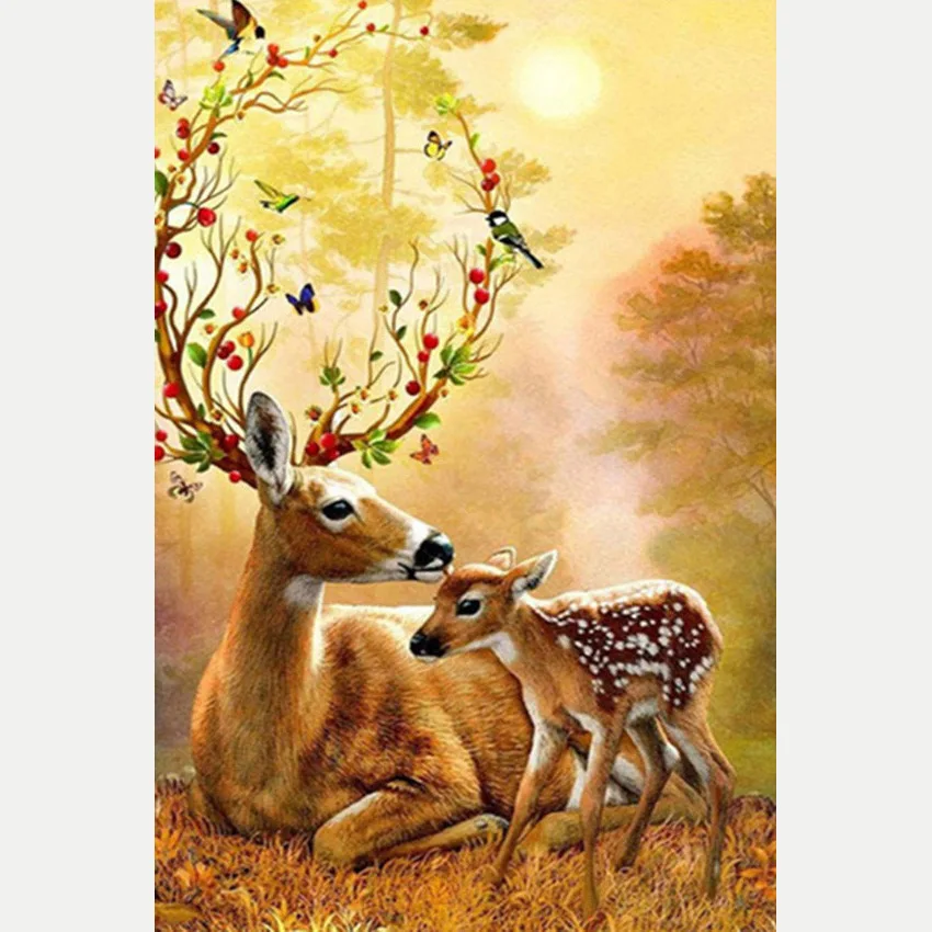 

DIY Diamond Painting Full of Crystals New Style Sika Deer Diamond Embroidery Cross Border Amazon Supply of Goods Manufacturers W
