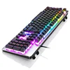 Clavier de jeu à sensation mécanique, 104 touches, arc-en-ciel, rétroéclairé LED, Combo russe ► Photo 2/6