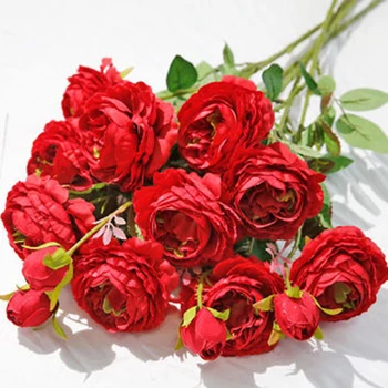 

5Pcs 61cm Long Branch Flowers Bouquet Beautiful White Silk Roses Artificial Flowers Wedding Home Table Decor Arrange Fake Flower