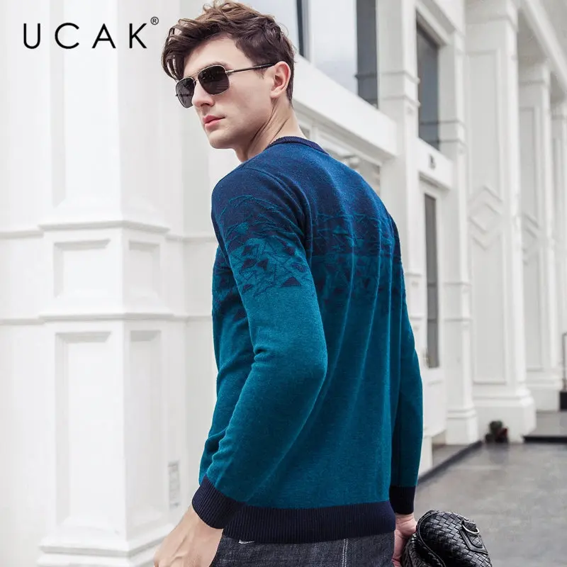 UCAK Brand 100% Merino Wool Sweater Men 2019 Autumn Winter New Arrival Cashmere Pullover Men Streetwear Fashion Pull Homme U3056 UCAK Brand 100% Merino Wool Sweater Men 2019 Autumn Winter New Arrival Cashmere Pullover Men Streetwear Fashion Pull Homme U3056