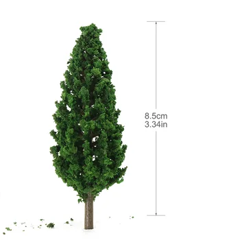 20pcs 1:75 Model Train Pine Trees Green For HO OO Scale Layout 85mm S9536