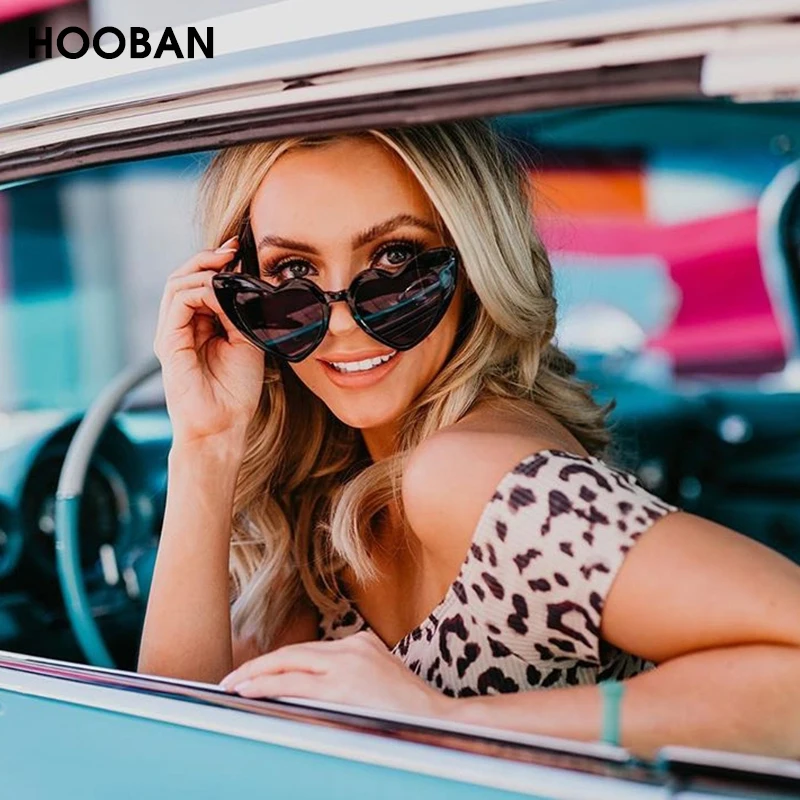 

Женские солнцезащитные очки «кошачий глаз» HOOBAN, красные, розовые, UV400