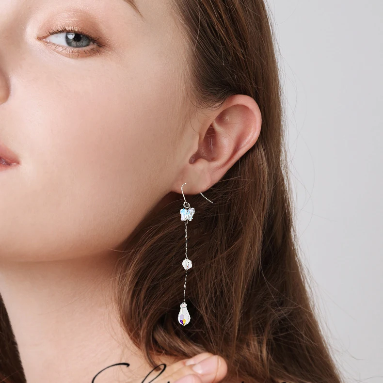 ONYSS EH00717 кристаллы от Swarovski серьги-подвески с бабочками модные длинные в форме