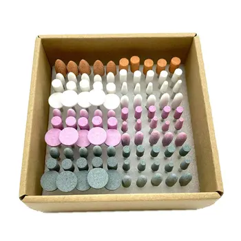 

100pcs/box Assorted Dental Stone Gringding Polisher Burs Stone Nail Drill Bits Dental Lab Material 2.35mm Shank