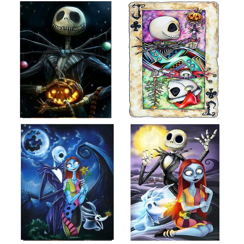 

New DIY Diamond Painting Halloween Skull Point Diamond Cross Stitch Full Diamond Diamond Embroidery Decorative Painting