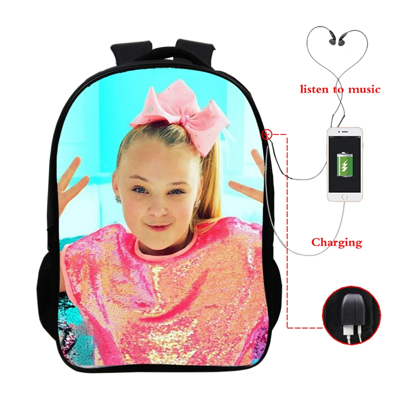 Школьная сумка JoJo siwa для девочек рюкзаки с USB школьная и мальчиков детская