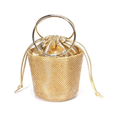 SEKUSA клатч, вечерняя сумочка, роскошная женская сумка, сумка через плечо, сумки с бриллиантами, дамская сумочка для свадебной вечеринки, маленькая сумка, атласная сумка - Цвет: YM1768gold
