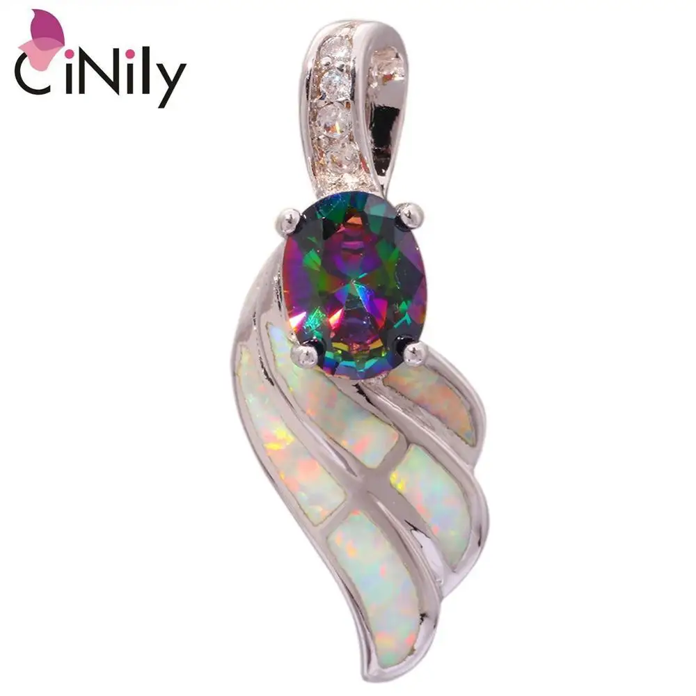 CiNily Created White Fire Opal Mytic Цирконий посеребренный для женщин ювелирные изделия
