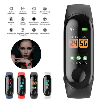 

2020 BIBINBIBI M3C Smart Wristband Bracelet 0.78" OLED Touch Color Screen Heart Rate Blood Pressure Monitor Waterproof