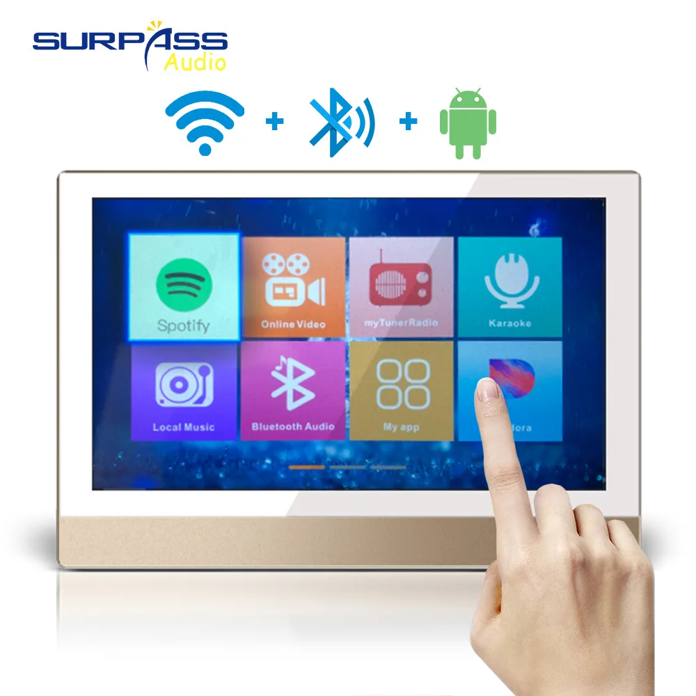10-дюймовый сенсорный экран Wi-Fi аудио Настенная панель усилитель airplay Умный