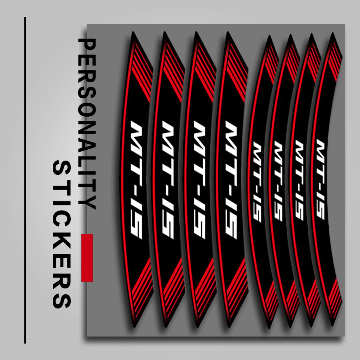 

New Motorcycle 8X Thick Edge Outer Rim Sticker Stripe Wheel Decals for YAMAHA MT-15 mt15 tire Rim decorative Sticker