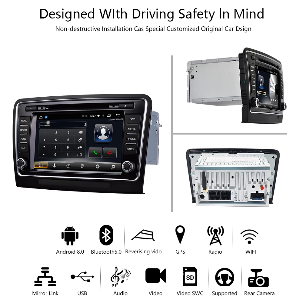 Автомобильный мультимедийный плеер 2 Din Android 8 1 DVD для Volkswagen Skoda superb 2009 2014 дюймов