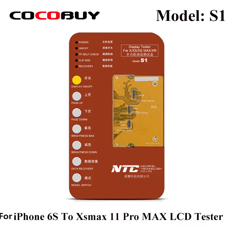 

Novecel S1 Tester LCD OLED Mulitfunction Touch Panel Tester For iPhone 6s to Xsmax 11ProMax True Tone Color Light Repair Tools