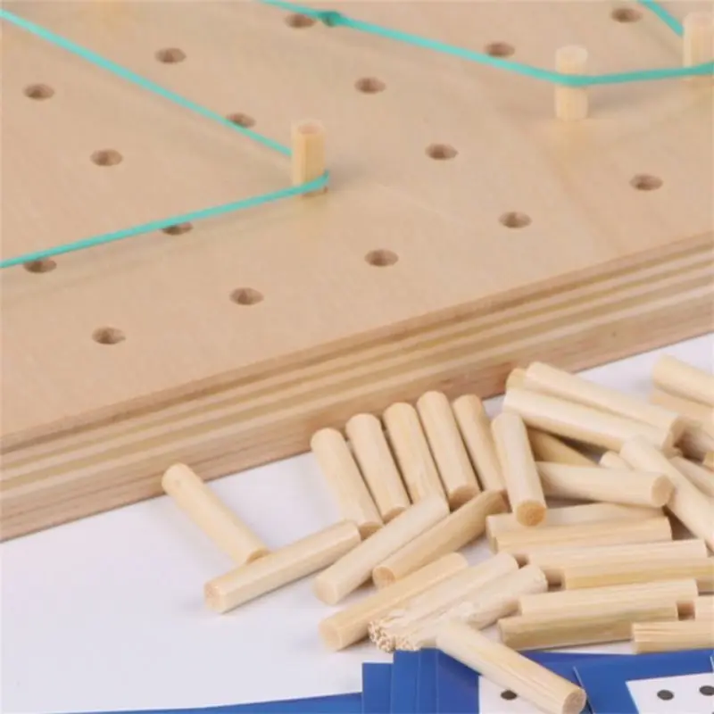 Съемный Деревянный Geoboard математический материал стволовых Развивающие игрушки для детей