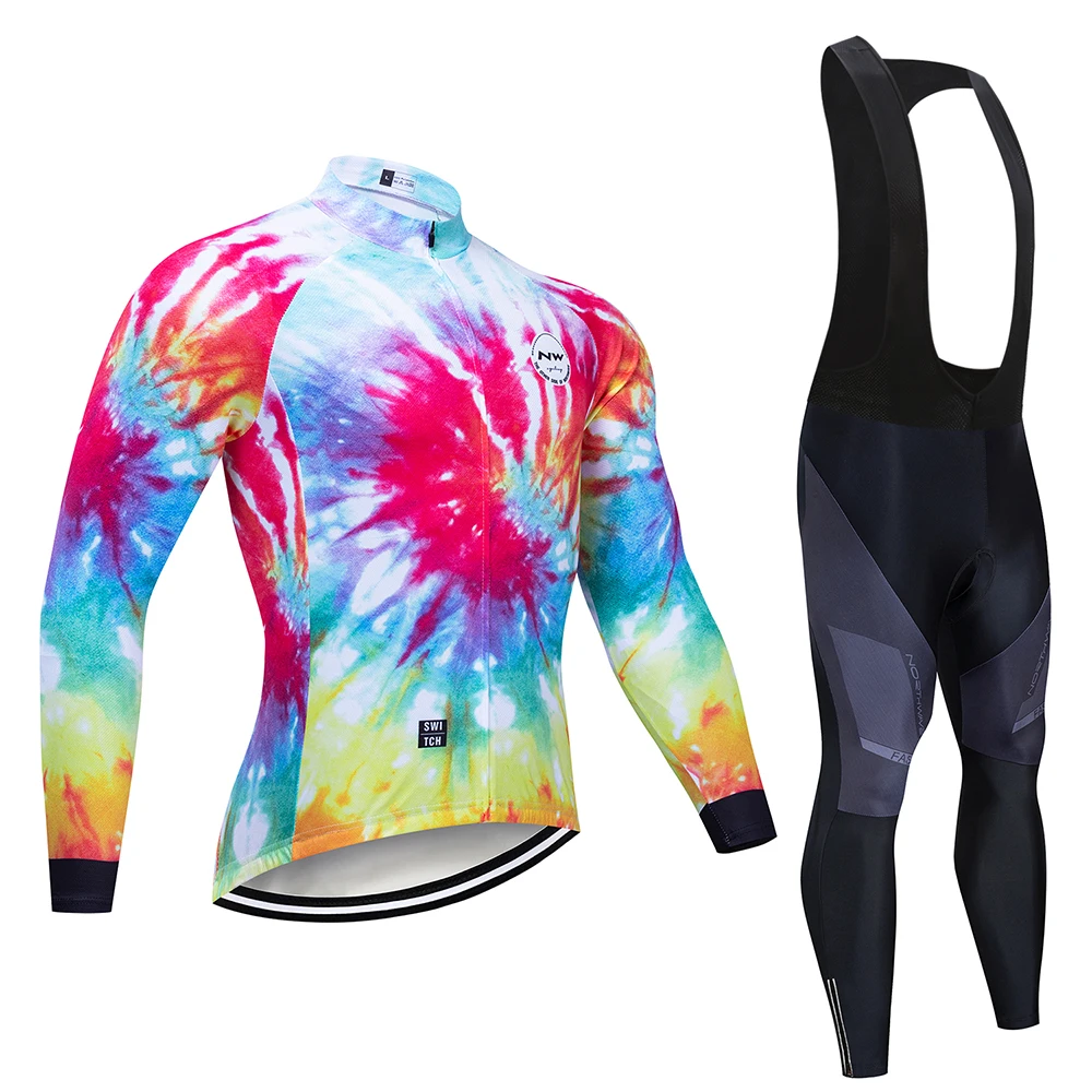 Cycling suit Northwave, комплект одежды для велоспорта с длинным рукавом, NW Pro team, Джерси, мужской костюм, дышащий, для занятий спортом на открытом воздухе, велосипед, MTB, одежда с подкладкой - Цвет: Cycling suit