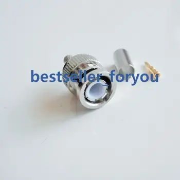 

10Pcs Brass BNC Q9 Male Plug Crimp RG58 RG142 LMR195 RG400 Cable Straight RF Connector