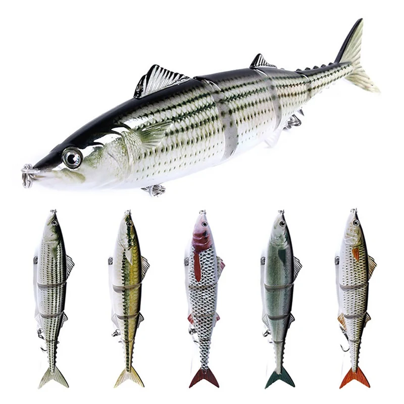  Fishing Lure Wobbler Swimbait Swim Crank bait With 2 Treble Fishhooks Isca Artificial 4 Segement Ba