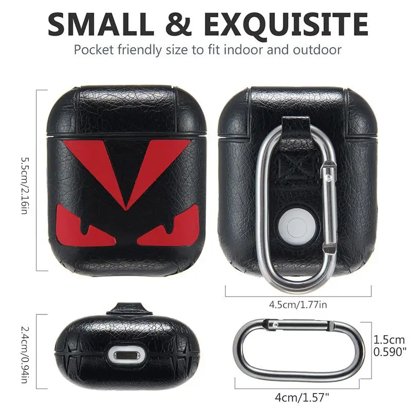 Чехол Angry Face из искусственной кожи для Airpods, чехол, защита от беспроводной зарядки, противоударный защитный чехол, аксессуары для наушников