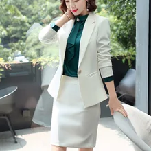 Traje de 2 piezas para mujer, conjunto de blazer y falda, falda blanca, moda