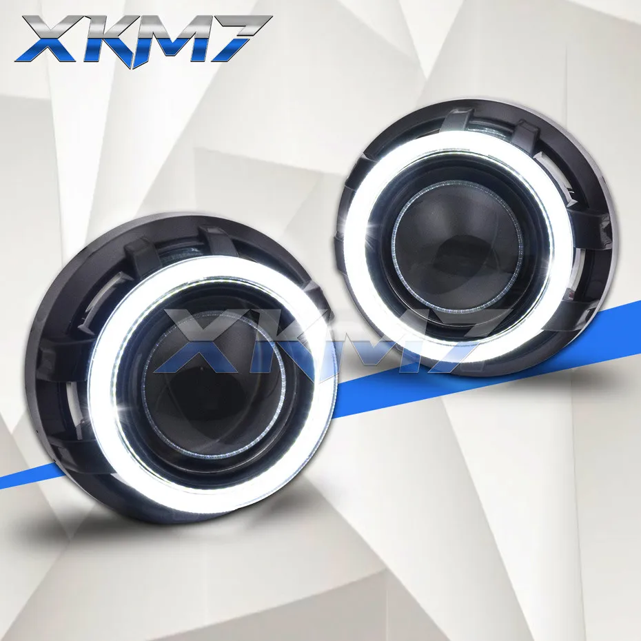 XKM7 автомобильные линзы 3 0 дюйма ангельские глазки биксеноновый проектор H1