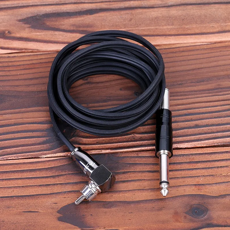 black Тип Силиконовый RCA шнур для татуировочной машинки 180 см длина с головкой из нержавеющей стали клип-корд для тату-машинки - Цвет: black