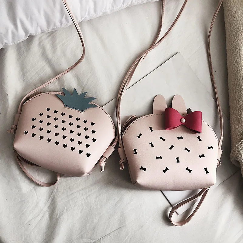 

Raged Sheep Korean Version New Cute Girls Single Shoulder PU Small Bag Simple Student Mobile Bag Hollow Out Coin Purse Totes