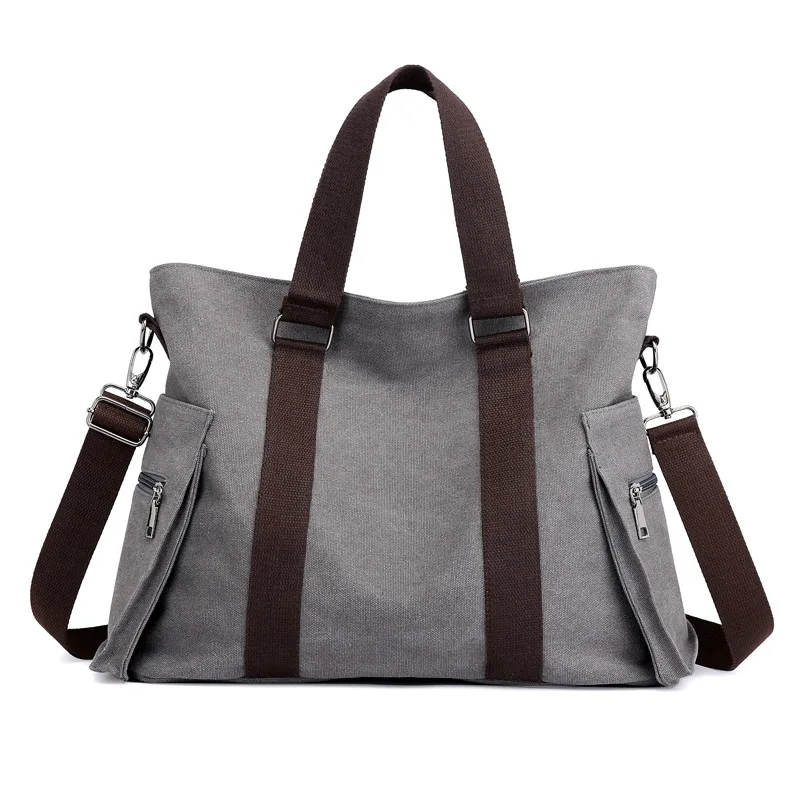 

Versatile Casual Shoulder WOMEN'S Bag 2019 New Style Korean-style Canvas Large Bag Women's Commuter Bag Shoulder Bag/ Hand Bag W