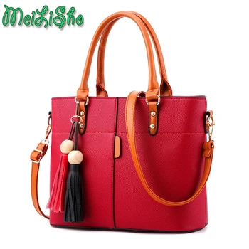 

Tassel Beading Solid Totes Woman Handbag Hotsale Ladies Solid Color Shoulder Crossbody Messenger Hand Bags sac a main femme