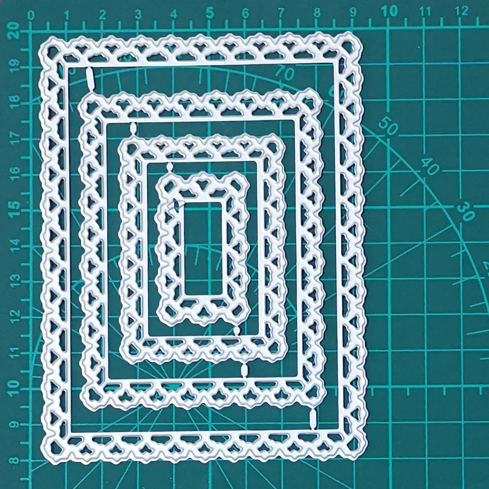 

4pcs Heart Lace Rectangle Frame Set Metal Cutting Dies for Scrapbooking DIY Photo Album Card Making Decorative Stencil New 2020