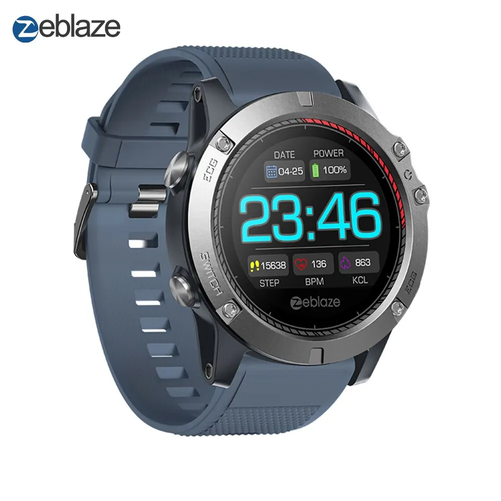 Zeblaze VIBE 3 ECG Smartwatch цветной сенсорный дисплей Смарт-часы пульсометр погода Удаленная Музыка для IOS и Android