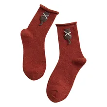 Мультяшные счастливые носки женские хлопковые одноцветные носки Harajuku носки женские повседневные милые толстые теплые носки skarpetki damskie