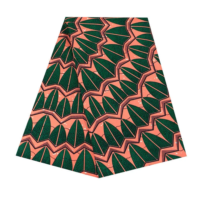 Оранжевый зеленый Анкара настоящая голландская восковая ткань для свадебного платья 6 ярдов принт батик ткань Африканская нигерийская настоящая восковая ткань