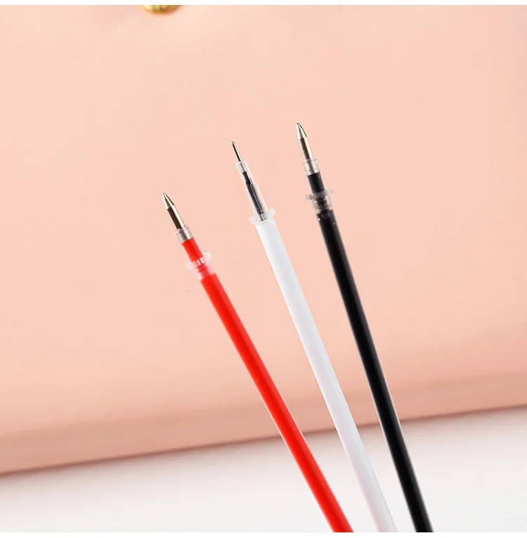 100 шт./компл. Заправка для гелевой ручки 0,5 мм Полная игла для заправки черный гелевой ручки-удилища, канцелярские принадлежности для студентов офисные школьные принадлежности