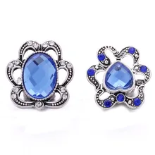 20 шт. Новинка, ювелирные изделия на кнопках, полые Стразы в виде цветка, 18 мм металлические кнопки, подходят для 18 мм кожаных серебряных браслетов