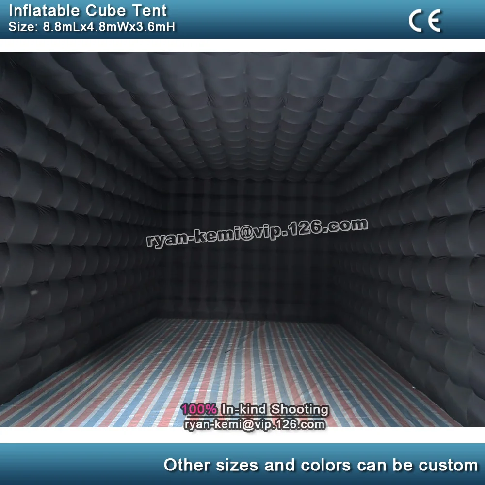 Giant Inflatable Cube Tent Black 8.8m Dome Igloo Lawn Blow Up Air Roof House Room Marquee Cover For Outdoor Party Events 5