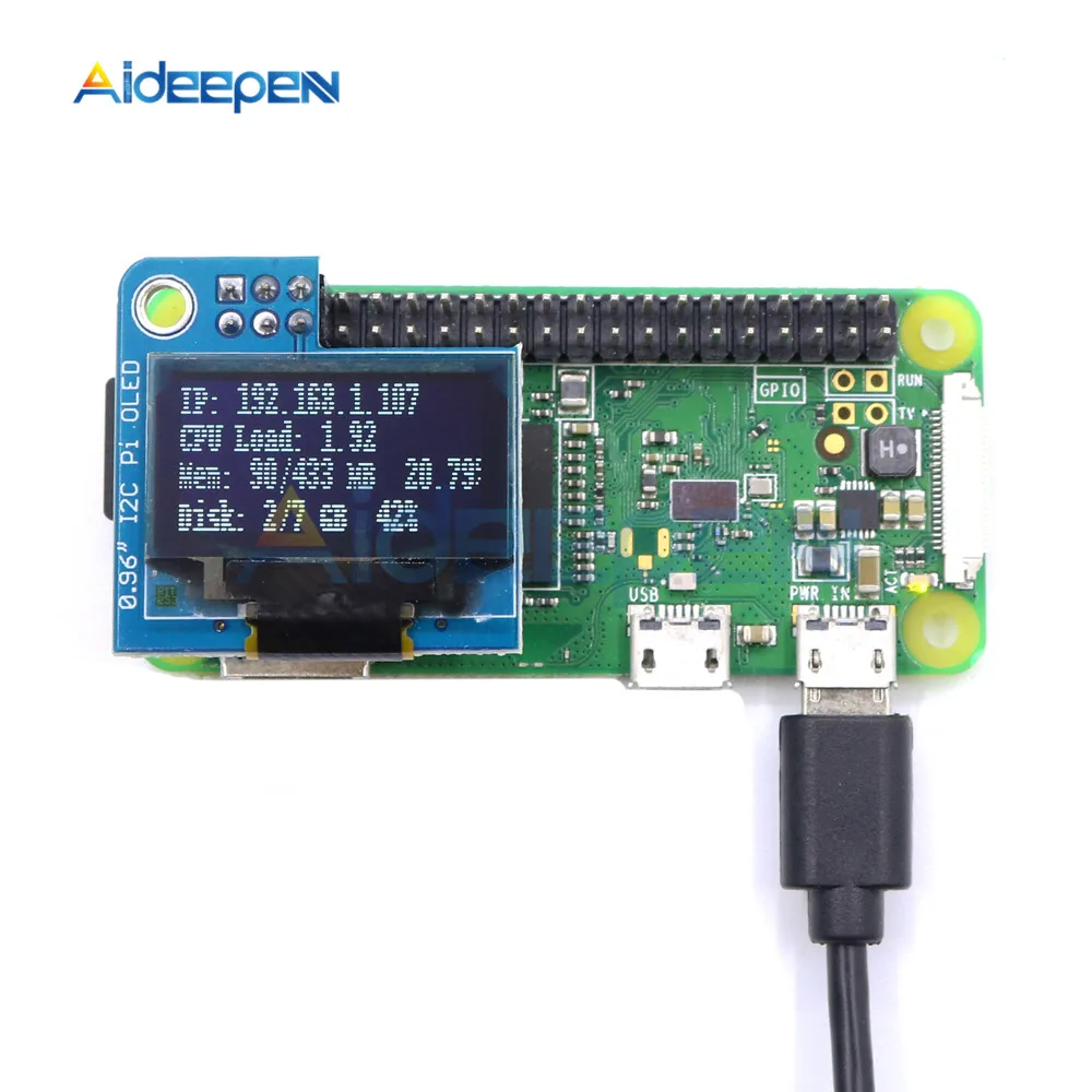 OLED дисплей 0 96 дюйма IIC серийный белый модуль 128X64 I2C SSD1306 12864 Фотогалерея с Raspberry Pi Zero