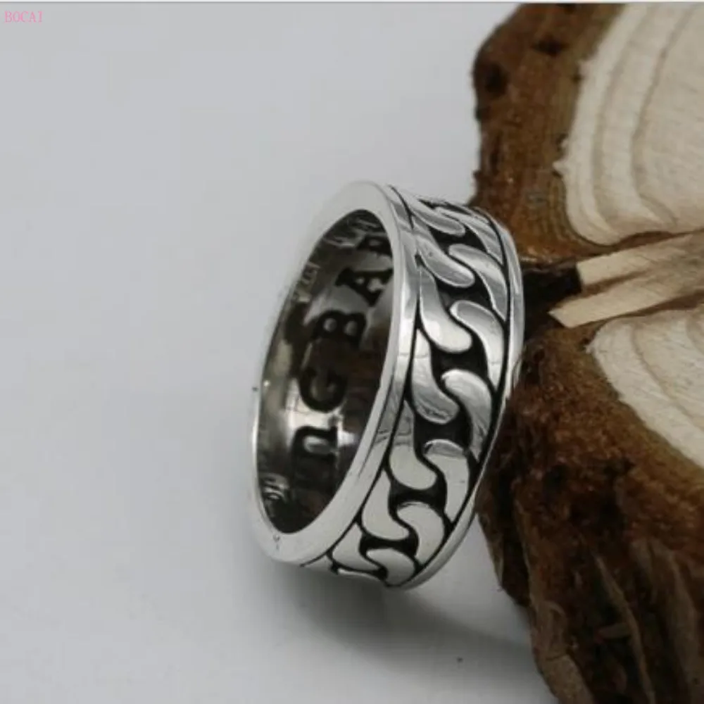Серебряное кольцо из серебра s925 пробы для мужчин, персонализированные аксессуары в стиле панк, простое кольцо с гладкой поверхностью, тайские серебряные кольца для мужчин