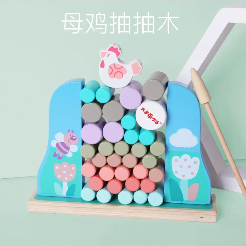 baby Toys Toddler Toys Sorting, Nesting & Stacking toys Parent-child pushing the wall wooden blocks baby Stacking toy juguetes