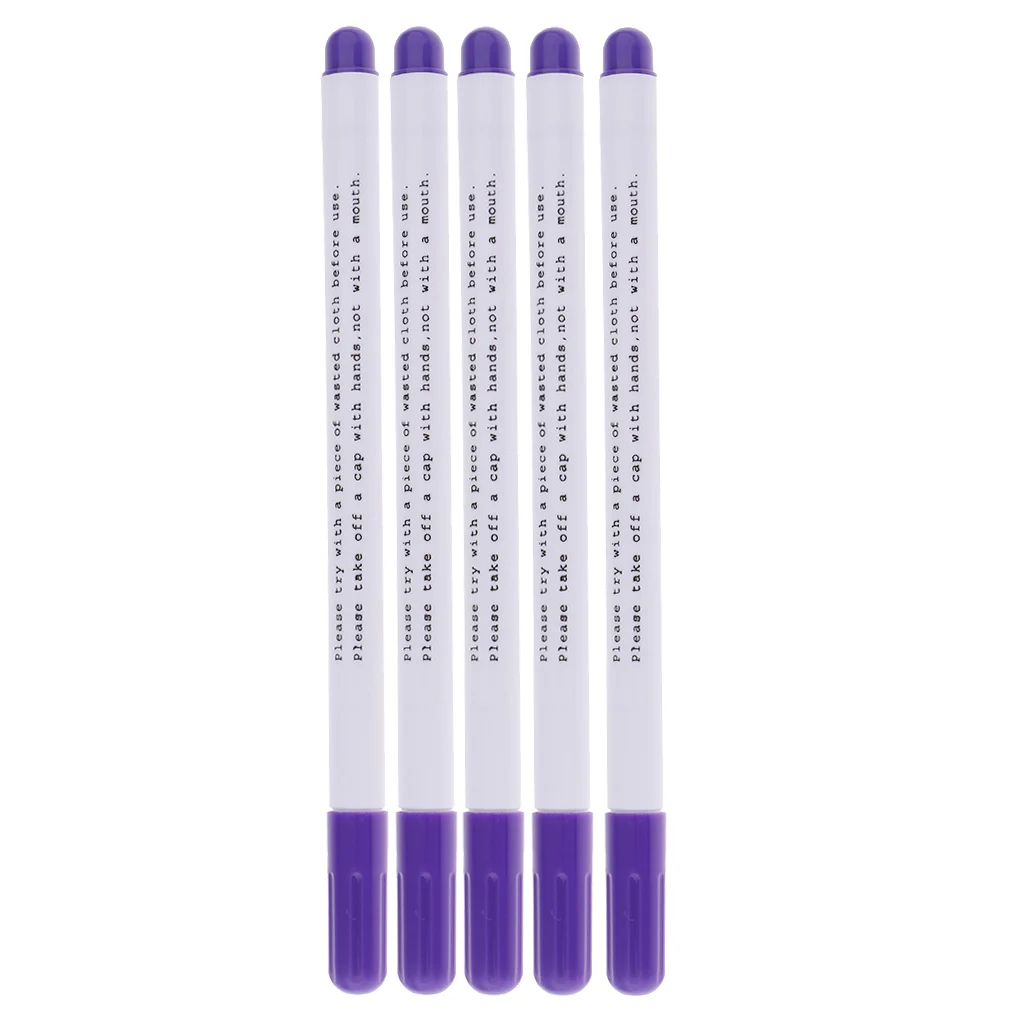 5 Pieces Water Erasable Pen Water Soluble Pen Vanishing Marker Pen for Tailor Fabric Marking
