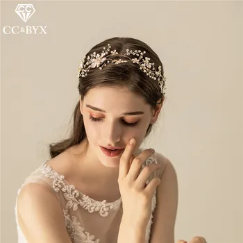 

CC Hairband Headband Crowns Tiaras Wedding Hair Acessories For Bridal Hairwear Crystal Flower Shape Hairband Party Gift O578