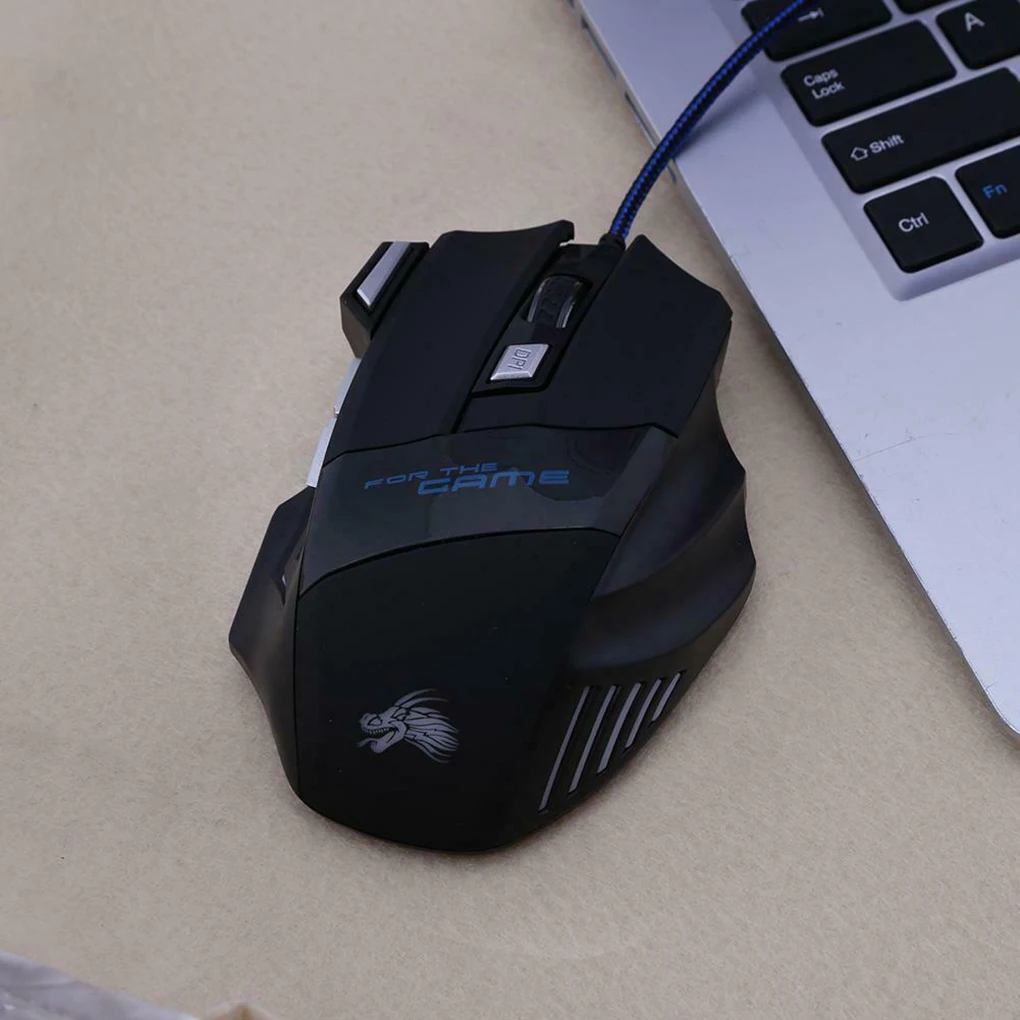 Профессиональная 7 цветов светодиодный оптическая мышь 5500 dpi 7 кнопок USB Проводная компьютерная портативная ПК игровая мышь