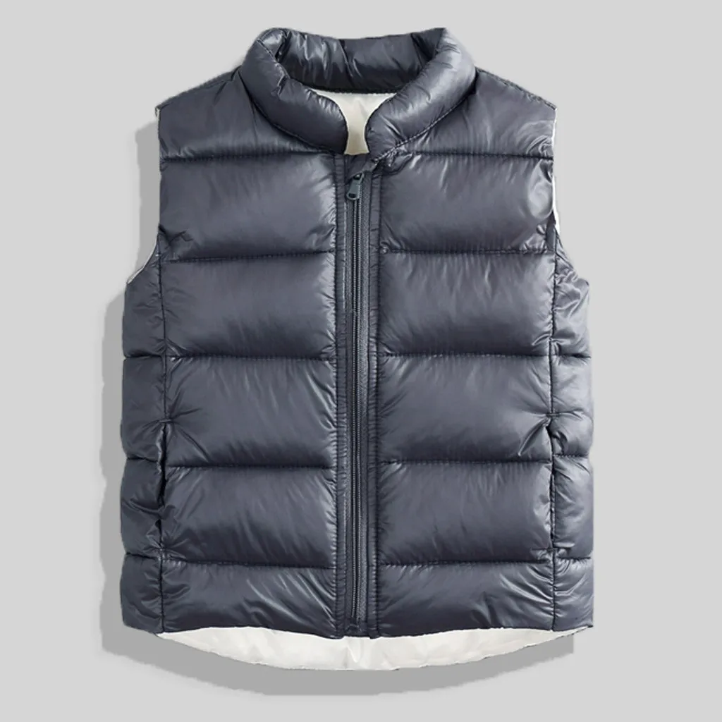 ARLONEET/Зимний плюшевый и бархатный теплый жилет; пальто для маленьких девочек и мальчиков; жилет с рисунком; парки; куртка; плотная верхняя одежда; CS16 - Цвет: GY
