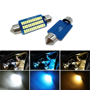 

2x festoon LED Light Bulb C5W C10W 31mm 36mm 39mm 41mm Auto Led Lamp Car Interior Dome Map License Plate Light white ice blue