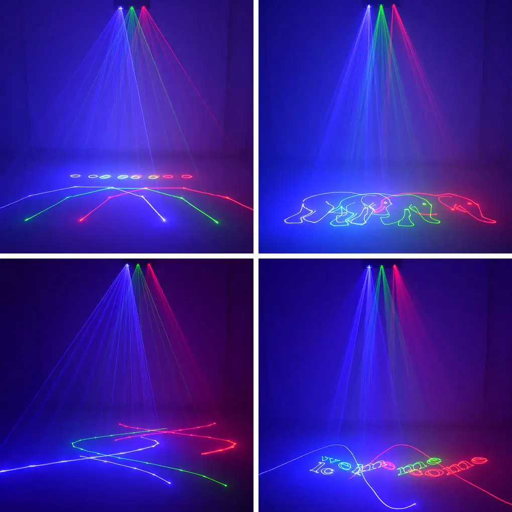 AUCD 3 объектив 1 4 Вт RGB Красный Зеленый Синий анимационный проектор лазерный луч DMX